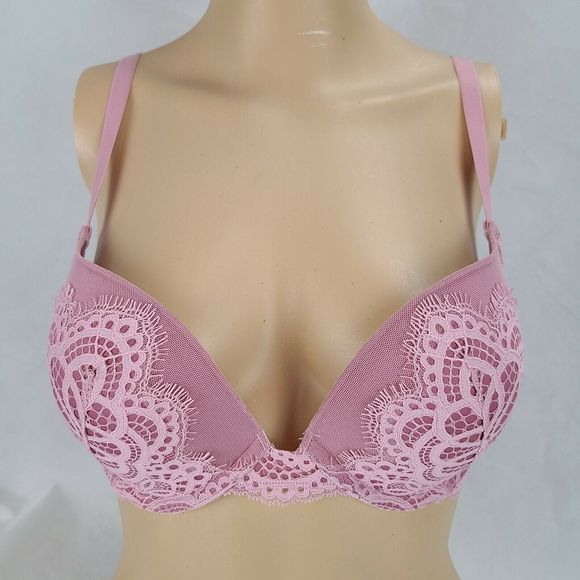 Victoria's Secret (32DD) Rose Pink Dream Angles Push Up Underwire Bra 360272-B63 - Picture 1 of 12